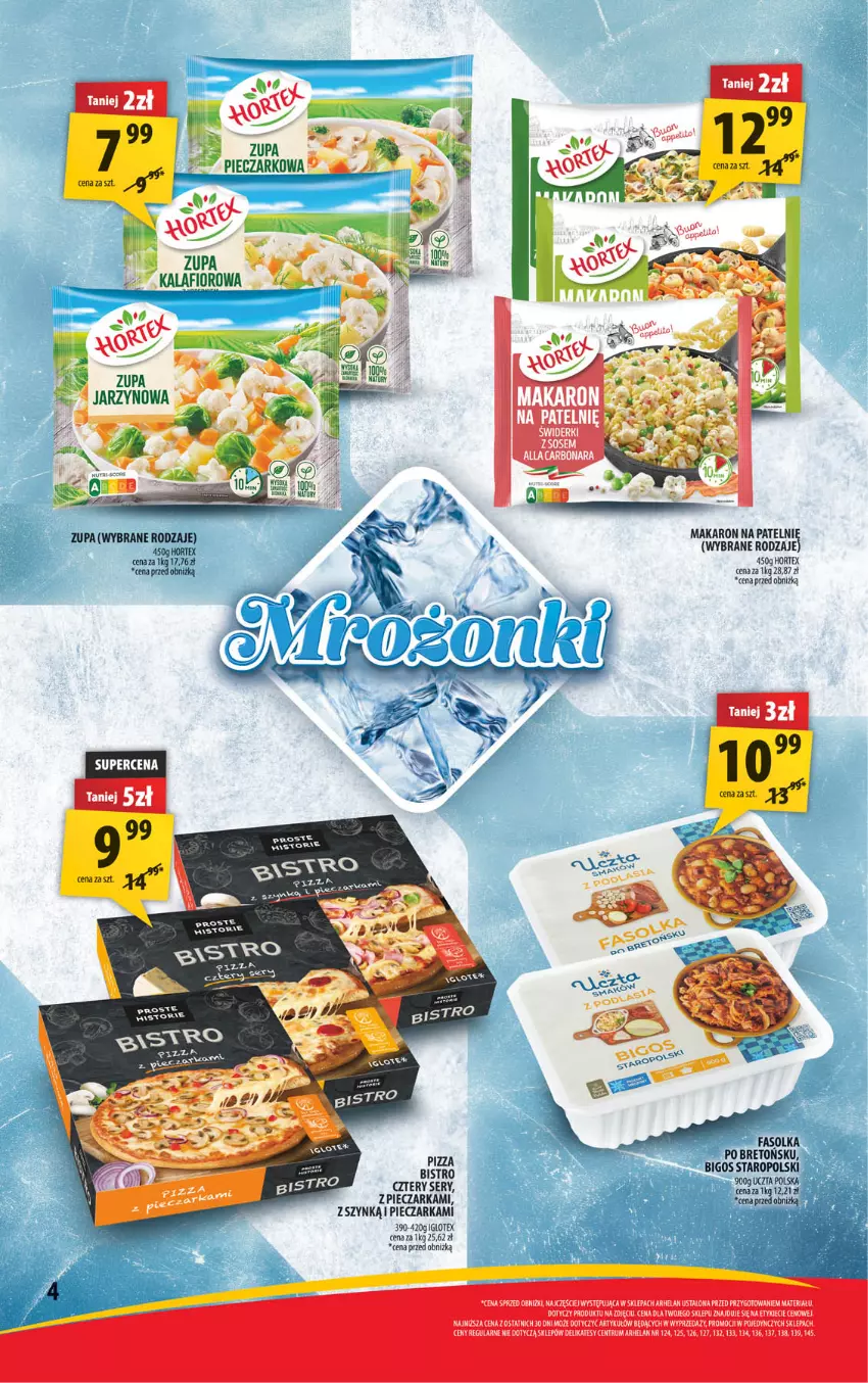 Gazetka promocyjna Arhelan - Gazetka - ważna 07.02 do 16.02.2025 - strona 4 - produkty: Bigos, Fa, Hortex, Makaron, Piec, Pieczarka, Pizza, Pur, Rum, Ser, Zupa