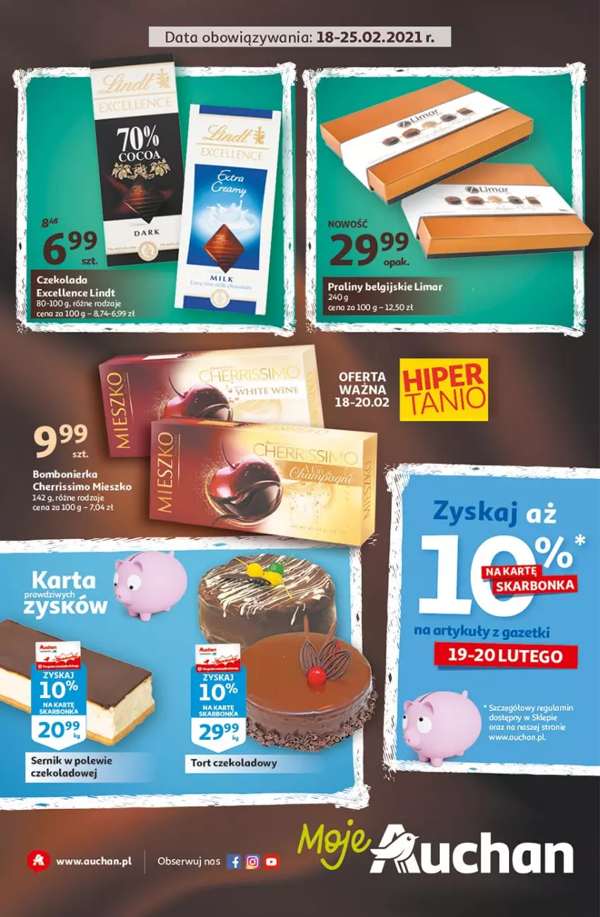 Gazetka promocyjna Auchan - Hiper porządki Moje Auchan - ważna 18.02 do 25.02.2021 - strona 1 - produkty: Lindt