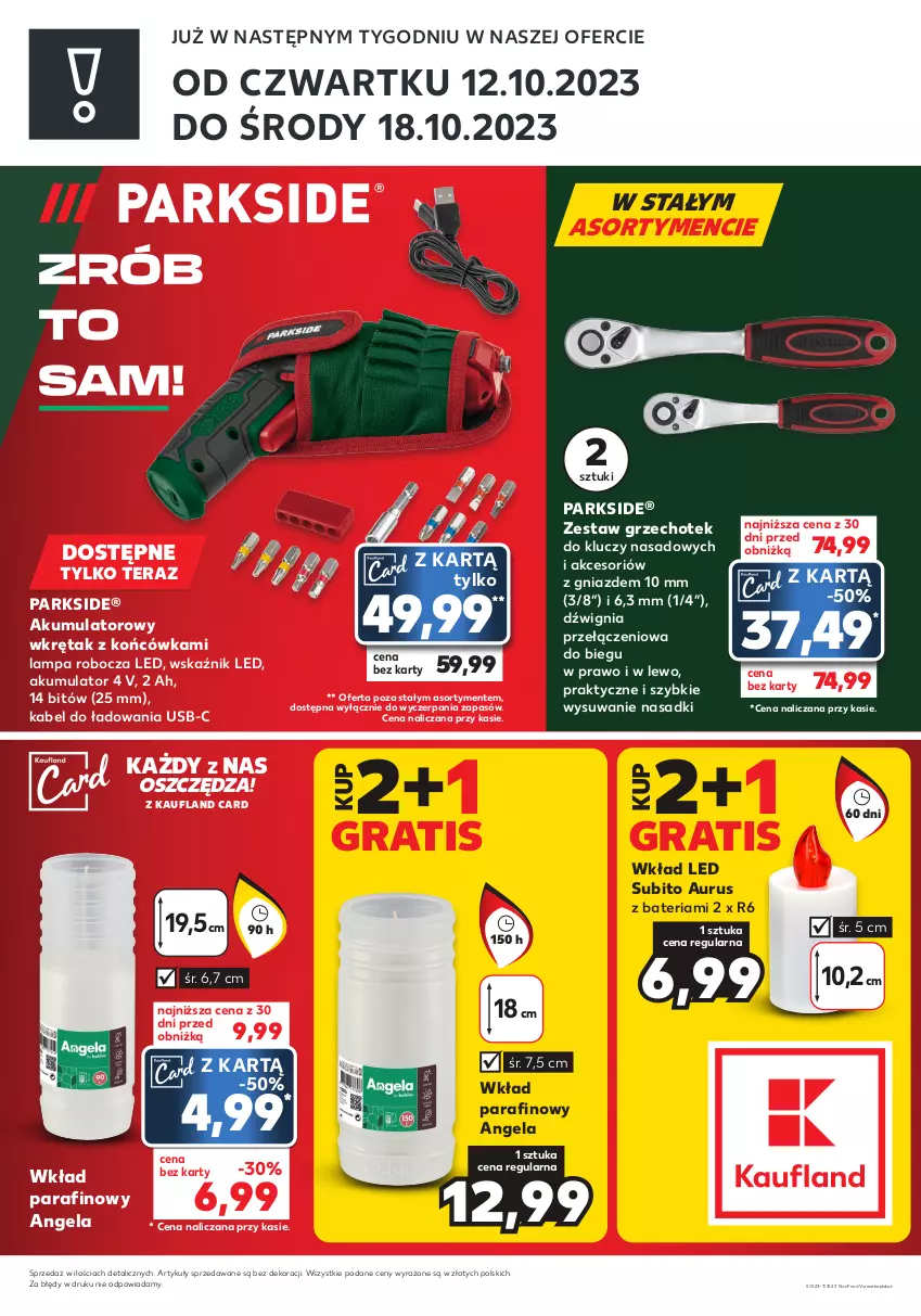 Gazetka promocyjna Kaufland - Zapowiedź oferty - ważna 05.10 do 11.10.2023 - strona 2 - produkty: Akumulator, Bateria, Dźwig, Gra, Lampa, Lampa robocza LED, Parkside, Tera, Wkręt