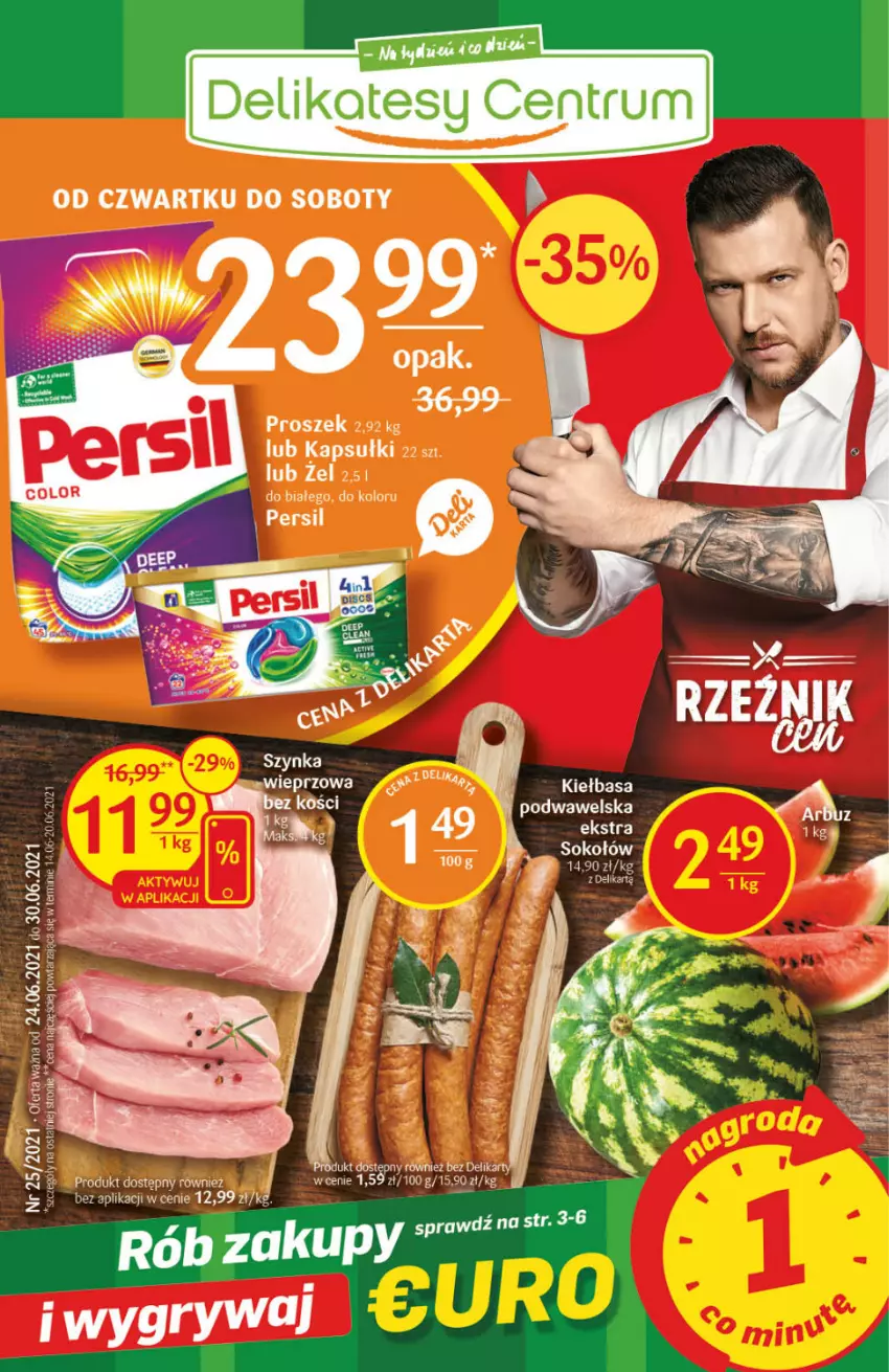 Gazetka promocyjna Delikatesy Centrum - Gazetka Delikatesy Centrum - ważna 24.06 do 30.06.2021 - strona 1 - produkty: Gry, Kiełbasa, Rum, Sok, Sokołów, Wawel