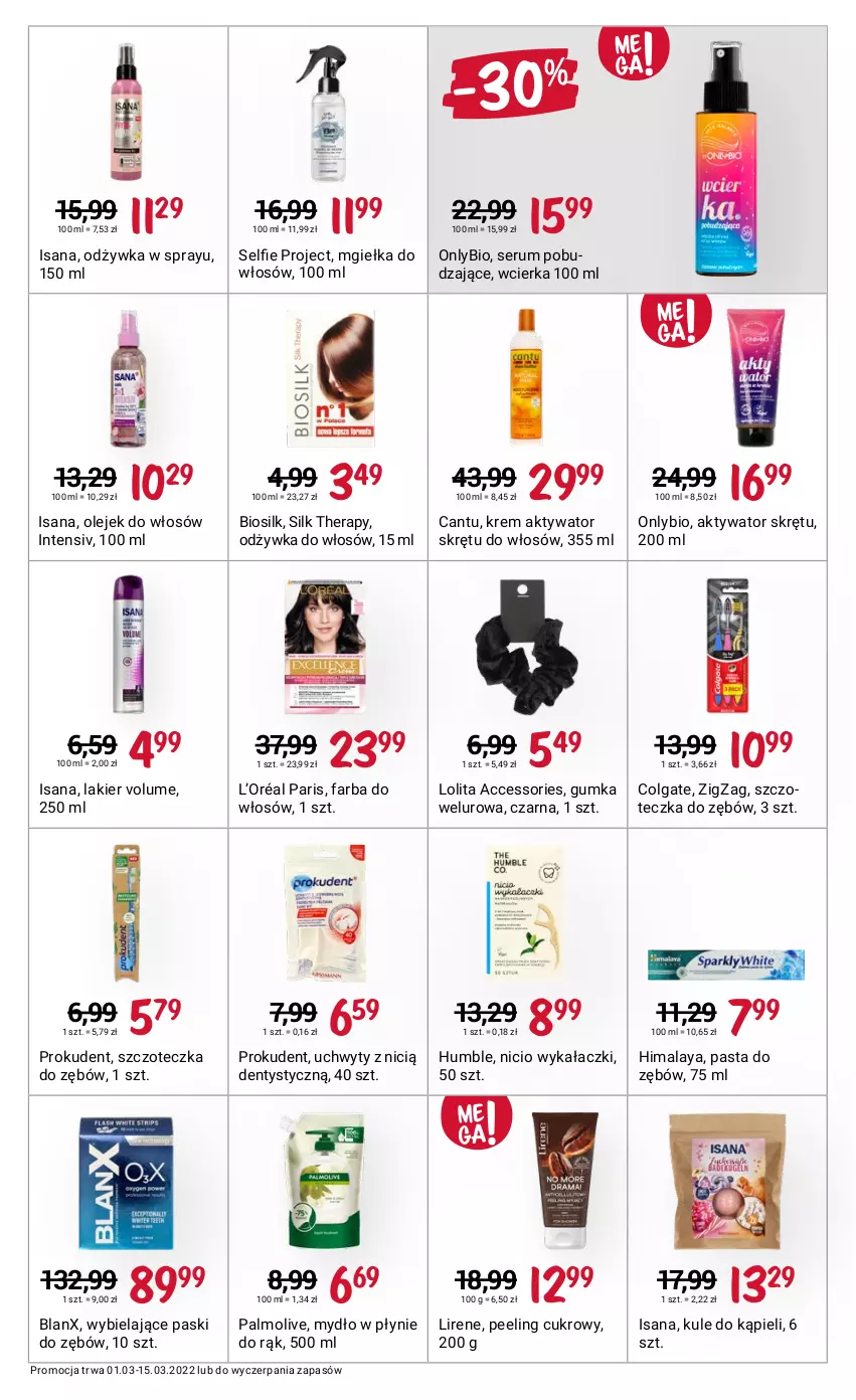 Gazetka promocyjna Rossmann - ważna 01.03 do 15.03.2022 - strona 7 - produkty: Colgate, Fa, Farba do włosów, Himalaya, Isana, L’Oréal, Lakier, LG, Lirene, Mydło, Mydło w płynie, Odżywka, Olej, Palmolive, Pasta do zębów, Peeling, Prokudent, Rum, Ser, Serum, Szczoteczka, Szczoteczka do zębów, Uchwyty