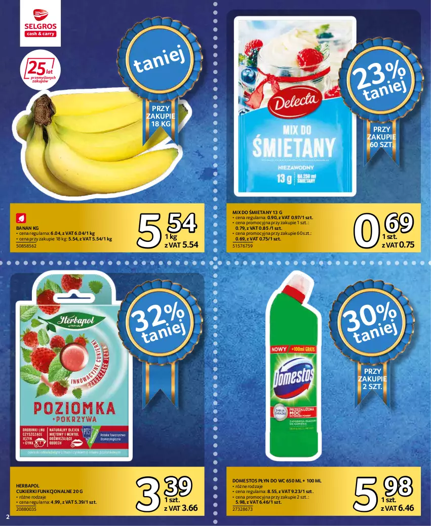 Gazetka promocyjna Selgros - Extra Oferta - ważna 01.05 do 31.05.2022 - strona 2 - produkty: Cukier, Cukierki, Domestos, Herbapol, Płyn do wc