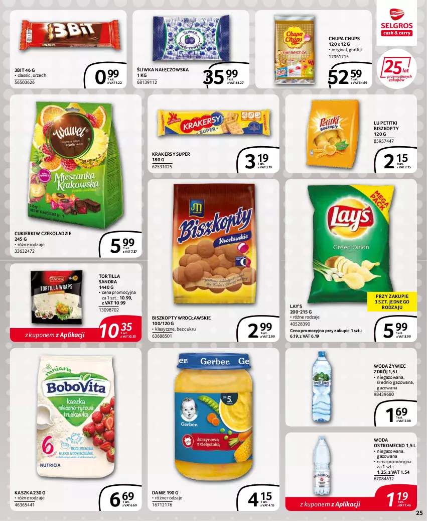 Gazetka promocyjna Selgros - Extra Oferta - ważna 01.05 do 31.05.2022 - strona 25 - produkty: Biszkopty, Chupa Chups, Cukier, Cukierki, Gin, Gra, Krakersy, Lay’s, Tortilla, Woda