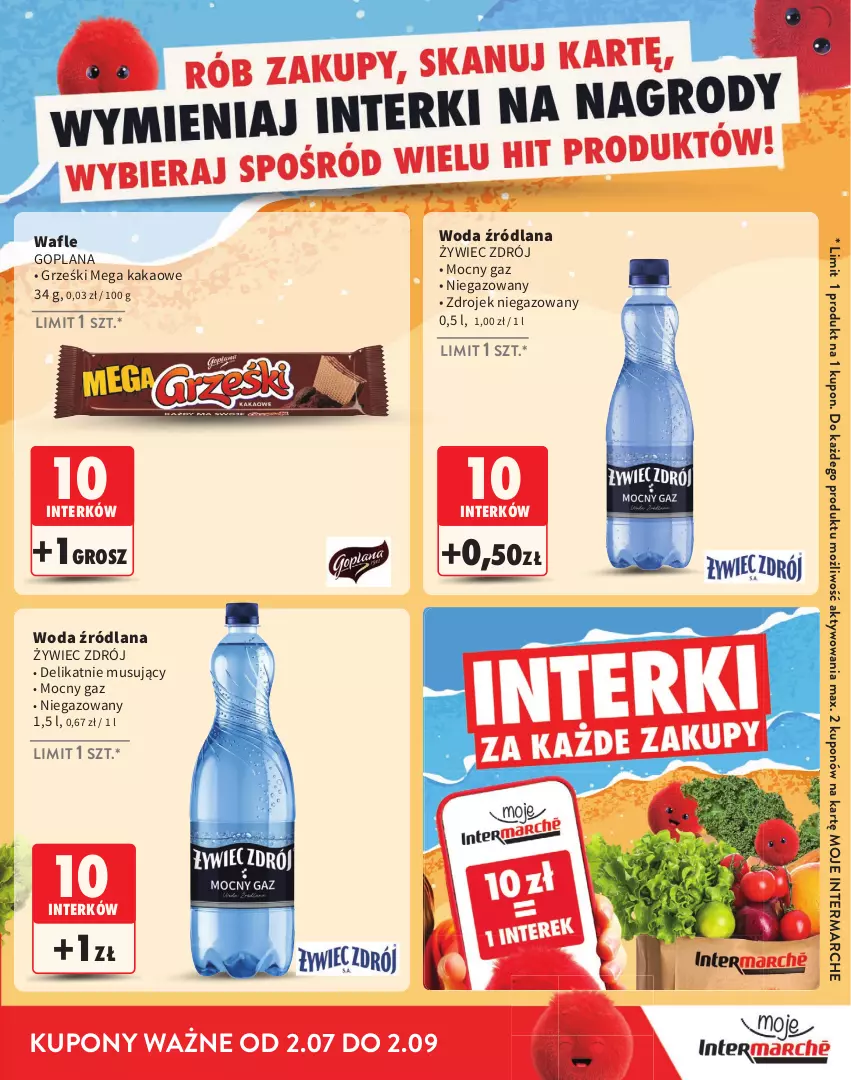 Gazetka promocyjna Intermarche - Gazetka Intermarche - ważna 02.07 do 02.09.2026 - strona 3 - produkty: Goplana, Grześki, Kakao, LANA, Mus, Wafle, Woda