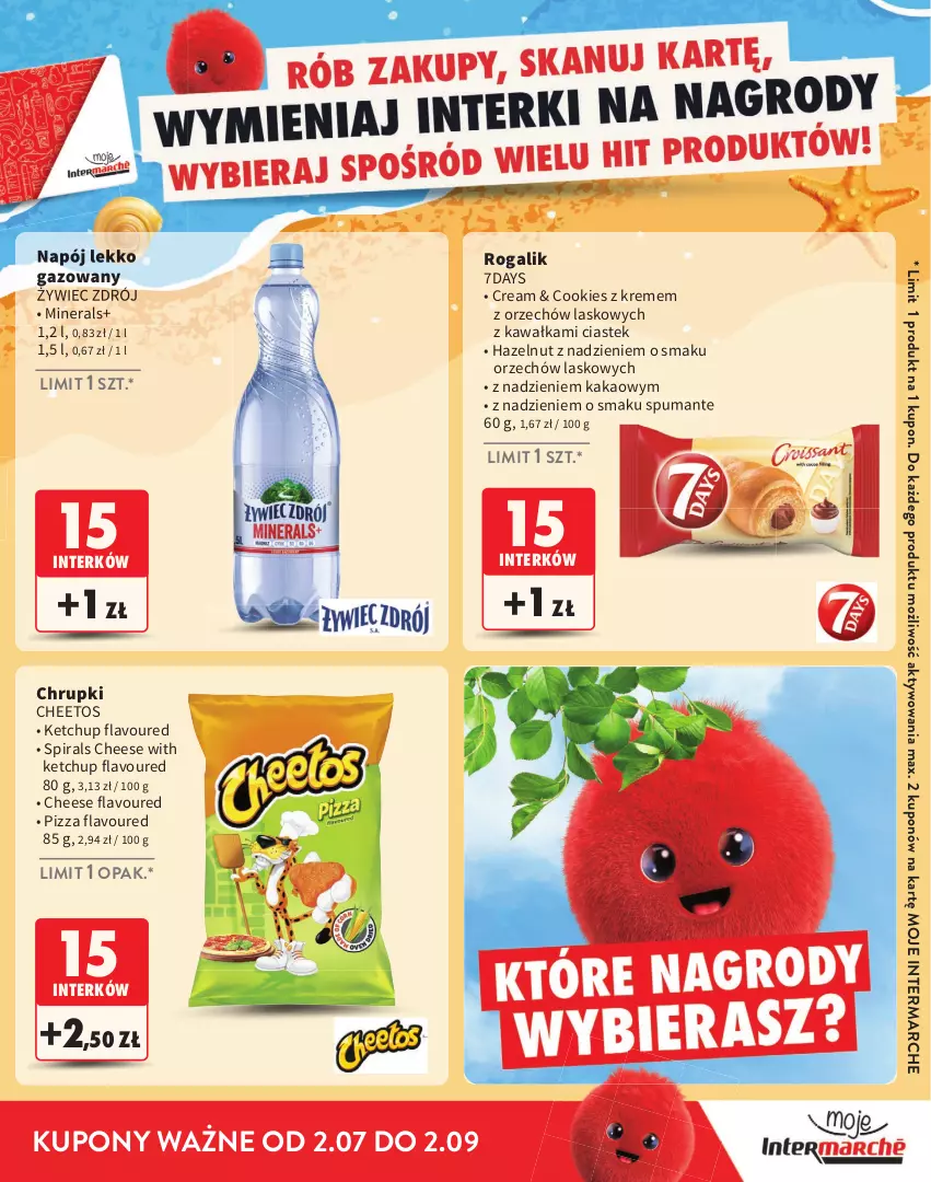 Gazetka promocyjna Intermarche - Gazetka Intermarche - ważna 02.07 do 02.09.2026 - strona 5 - produkty: Cheetos, Chrupki, Kakao, Kawa, Ketchup, Napój, Pizza, Puma, Rogal, Stek
