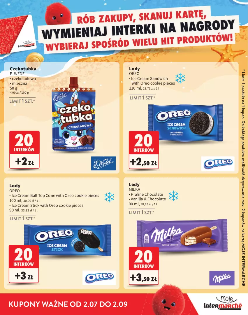 Gazetka promocyjna Intermarche - Gazetka Intermarche - ważna 02.07 do 02.09.2026 - strona 7 - produkty: E. Wedel, Lody, Milka, Oreo, Piec, Top