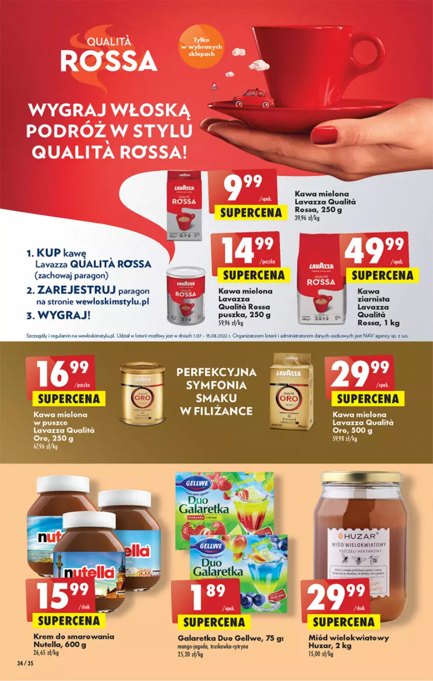 Gazetka promocyjna Biedronka - W tym tygodniu - ważna 11.08 do 17.08.2022 - strona 34 - produkty: Gala, Galaretka, Gra, Kawa, Kawa mielona, Lavazza, Mango, Miód, Nutella