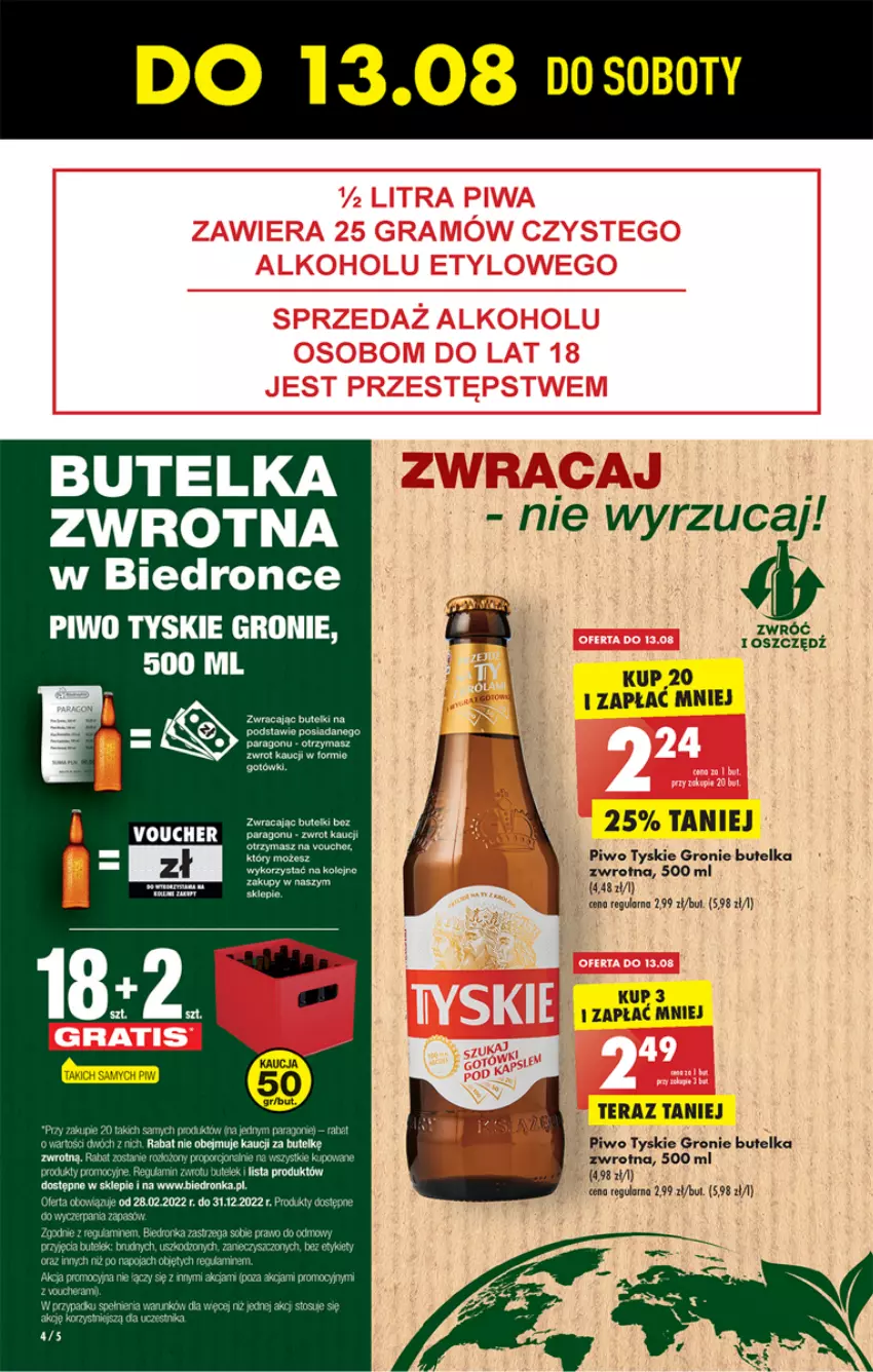 Gazetka promocyjna Biedronka - W tym tygodniu - ważna 11.08 do 17.08.2022 - strona 4 - produkty: Dron, Olej, Piwo, Tera, Tyskie