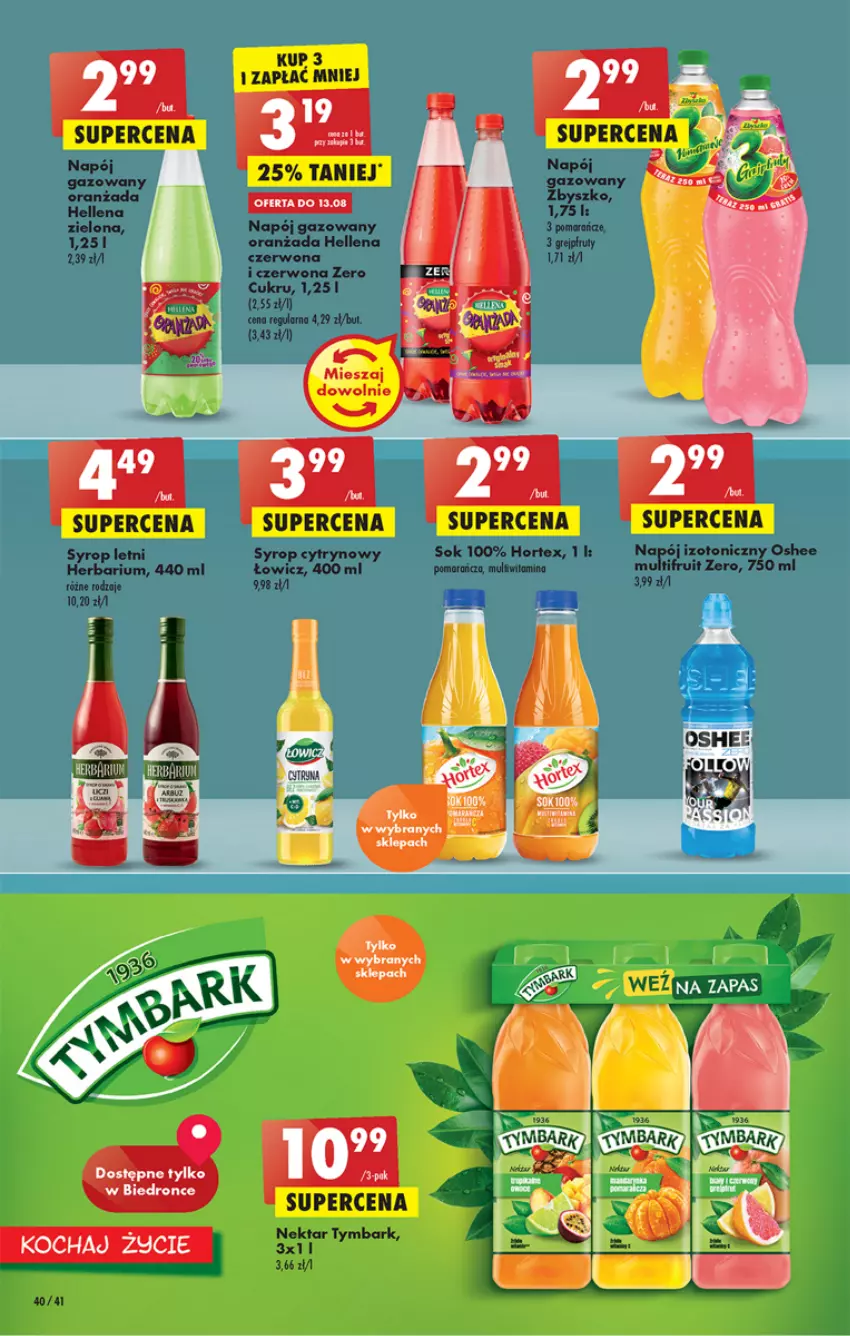 Gazetka promocyjna Biedronka - W tym tygodniu - ważna 11.08 do 17.08.2022 - strona 40 - produkty: Dron, Grejpfrut, Hellena, Hortex, Napój, Napój gazowany, Oshee, Sok, Syrop