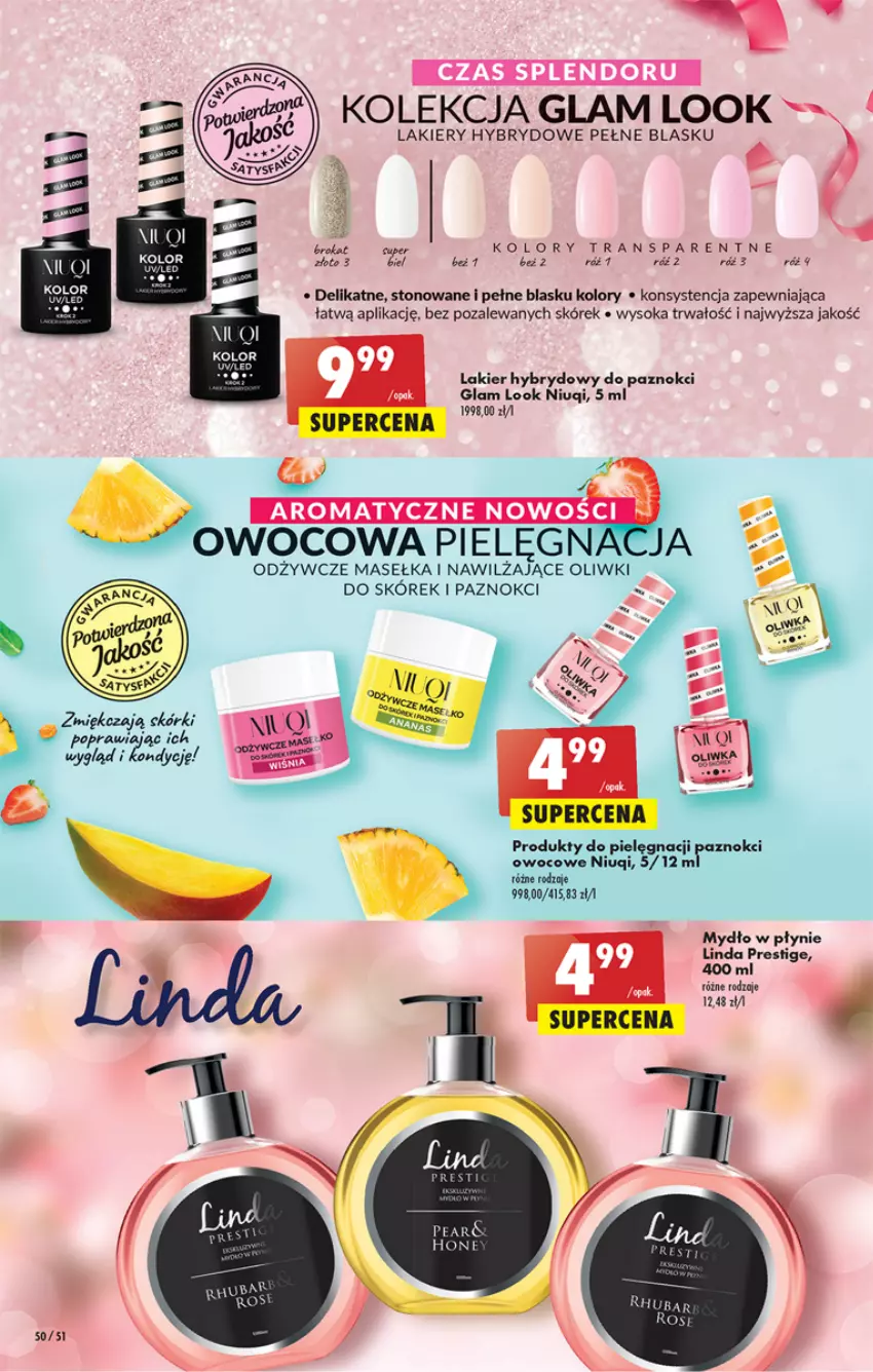 Gazetka promocyjna Biedronka - W tym tygodniu - ważna 11.08 do 17.08.2022 - strona 50 - produkty: Lakier, Lakier hybrydowy, Mydło, Mydło w płynie, Niuqi, Oliwki, Sok, Tran