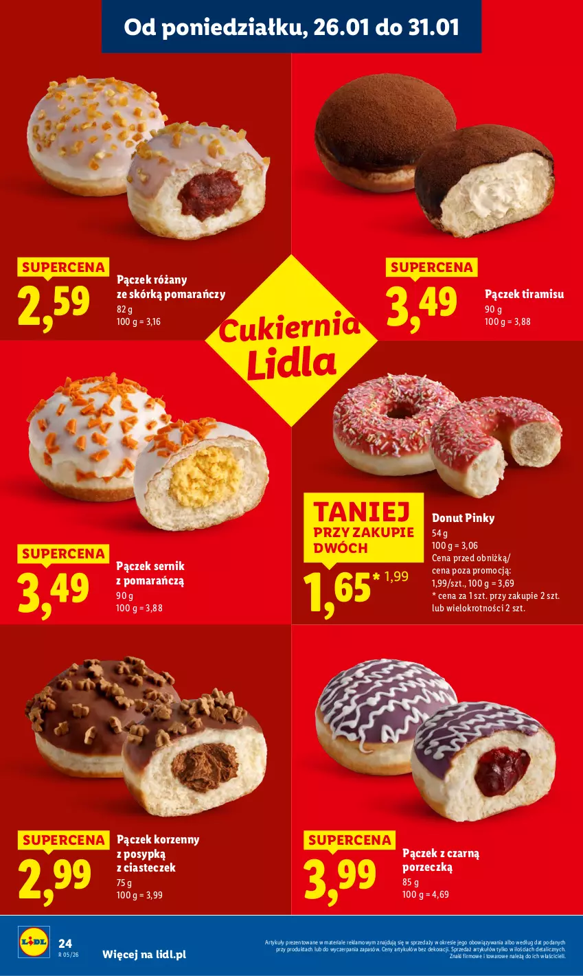 Gazetka promocyjna Lidl - GAZETKA - ważna 26.01 do 28.01.2026 - strona 24 - produkty: Cukier, Donut, Pączek, Por, Róża, Ser