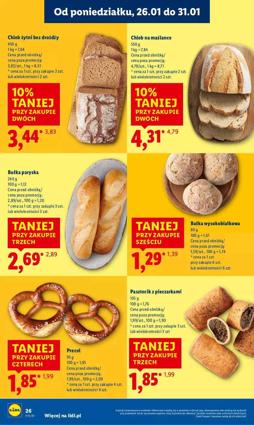 Gazetka promocyjna Lidl - GAZETKA - ważna 26.01 do 28.01.2026 - strona 26 - produkty: Bułka, Chleb, Pasztecik z pieczarkami, Piec, Pieczarka, Sok