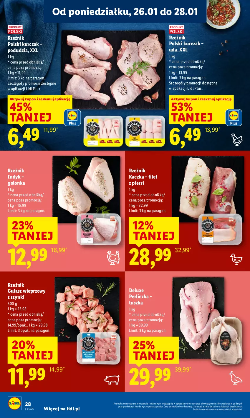 Gazetka promocyjna Lidl - GAZETKA - ważna 26.01 do 28.01.2026 - strona 28 - produkty: Kaczka, Kurczak, Perliczka, Tusz