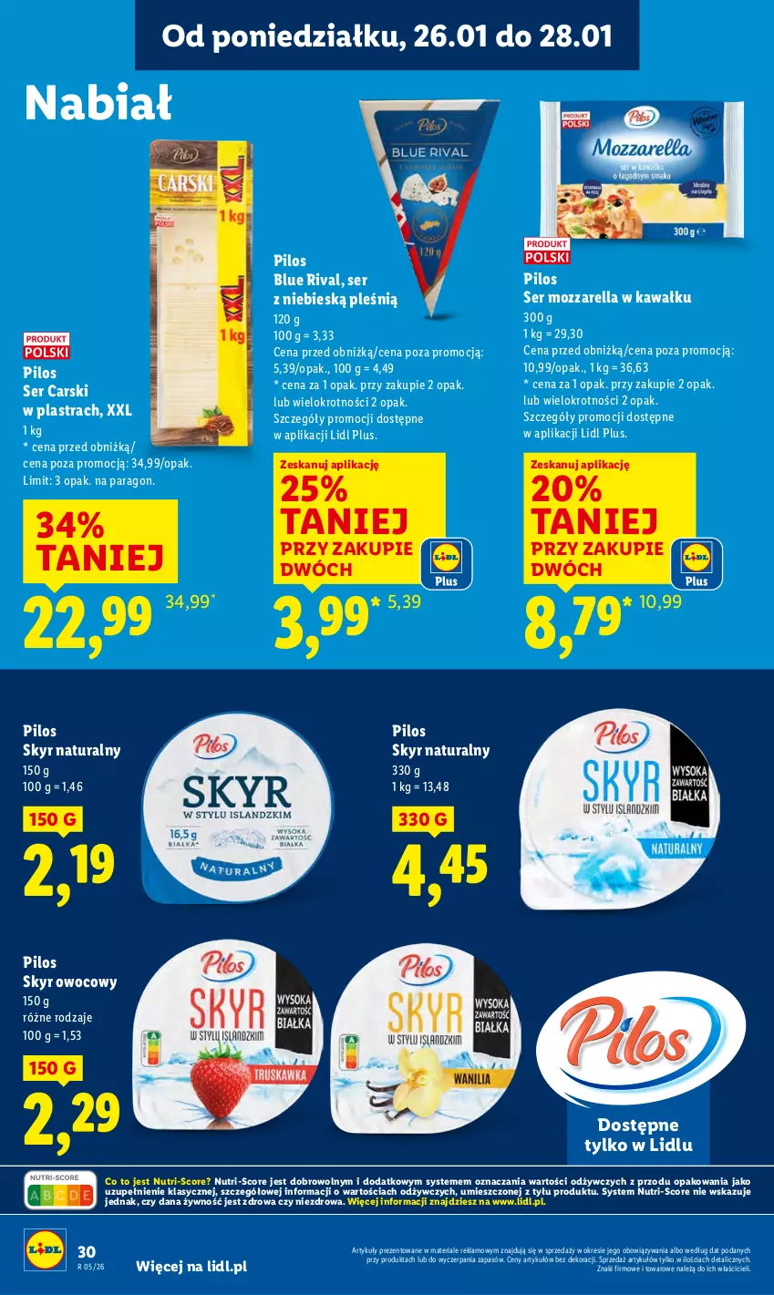 Gazetka promocyjna Lidl - GAZETKA - ważna 26.01 do 28.01.2026 - strona 30 - produkty: Cars, Kawa, Mozzarella, Pilos, Ser