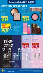 Gazetka promocyjna Lidl - GAZETKA - Gazetka - ważna od 28.01 do 28.01.2026 - strona 56 - produkty: Woda perfumowana, Dezodorant, Róż do policzków, Perfum, Rozświetlacz, Tusz, Woda toaletowa, Paleta, Nike, Woda