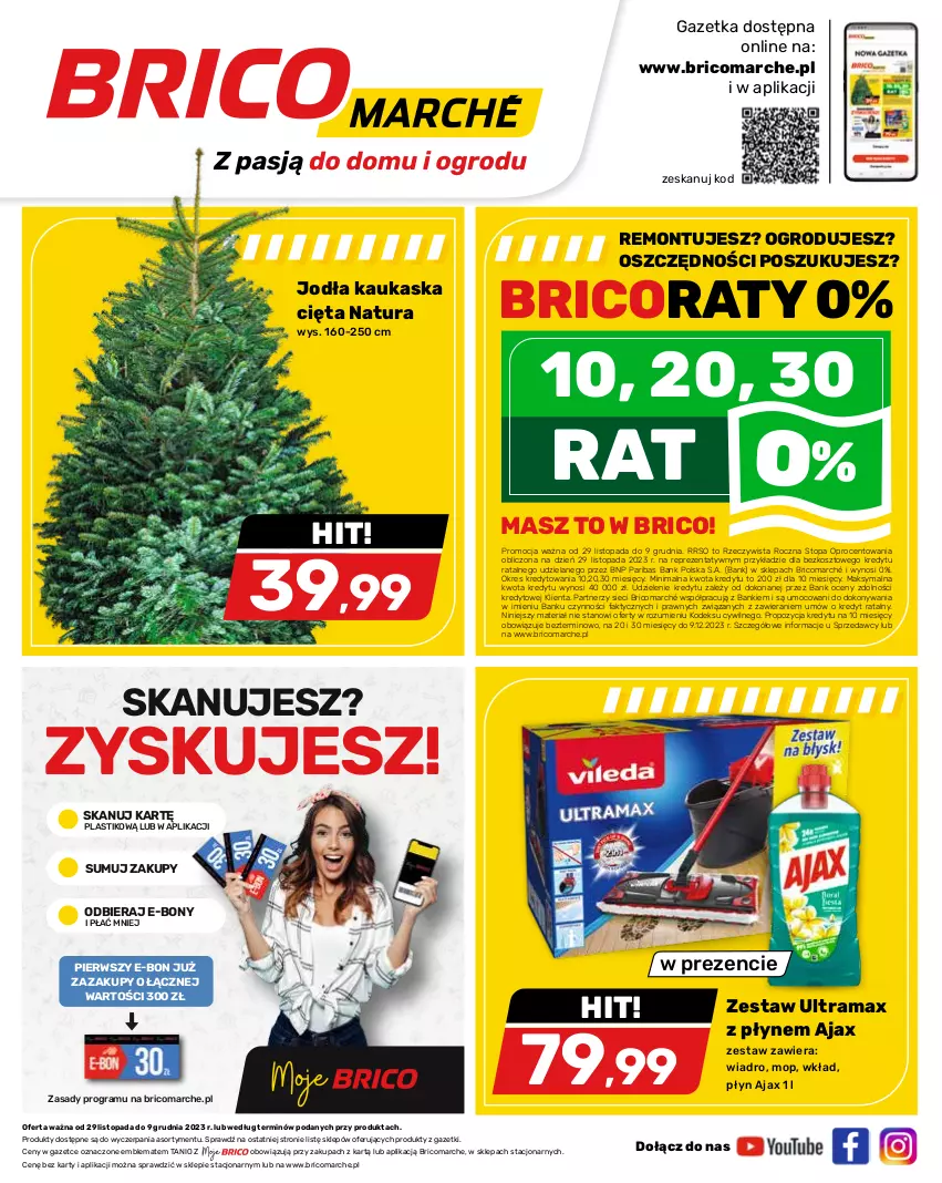 Gazetka promocyjna Bricomarche - Gazetka - ważna 29.11 do 09.12.2023 - strona 1 - produkty: Ajax, Fa, Gra, Kask, Kosz, Mop, O nas, Rama, Sprzedawcy, Top, Wiadro