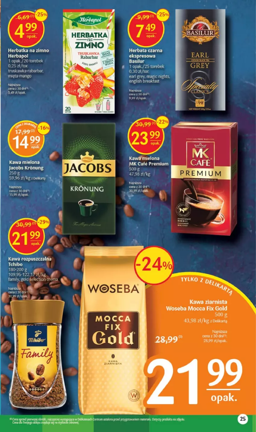 Gazetka promocyjna Delikatesy Centrum - Gazetka DC32 - ważna 17.08 do 23.08.2023 - strona 25 - produkty: Earl Grey, Fa, Herbata, Herbata czarna, Jacobs, Kawa, Kawa mielona, Kawa rozpuszczalna, Mango, Mięta