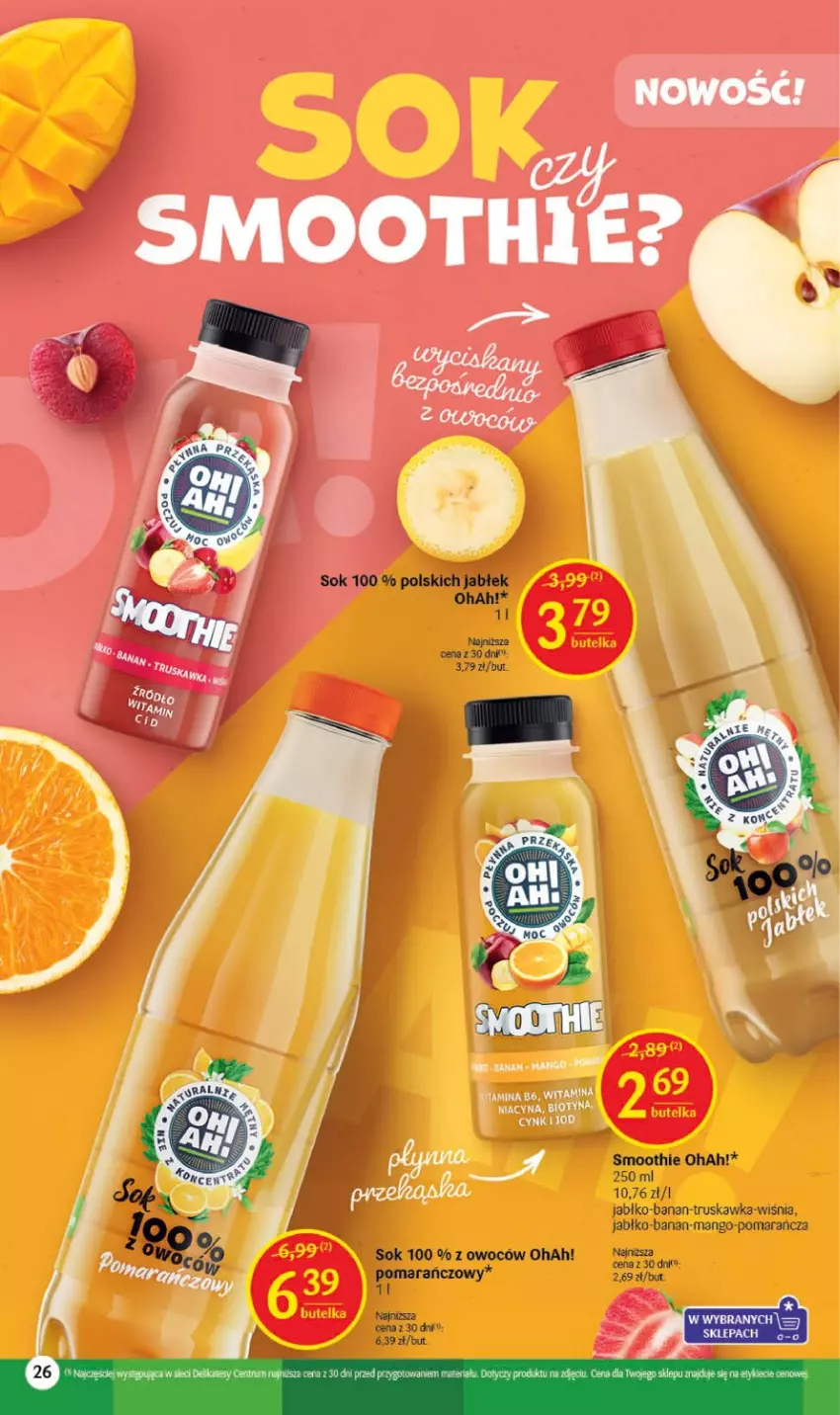 Gazetka promocyjna Delikatesy Centrum - Gazetka DC32 - ważna 17.08 do 23.08.2023 - strona 26 - produkty: Mango, Smoothie, Sok