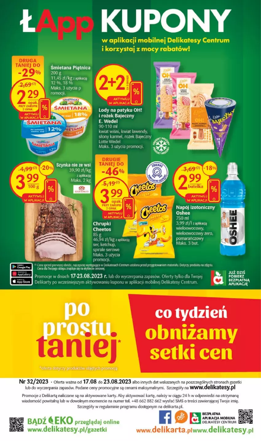 Gazetka promocyjna Delikatesy Centrum - Gazetka DC32 - ważna 17.08 do 23.08.2023 - strona 32 - produkty: Gra, Lody, Mobil, Napój, Napój izotoniczny, Piątnica, Rum, Ser, Szynka