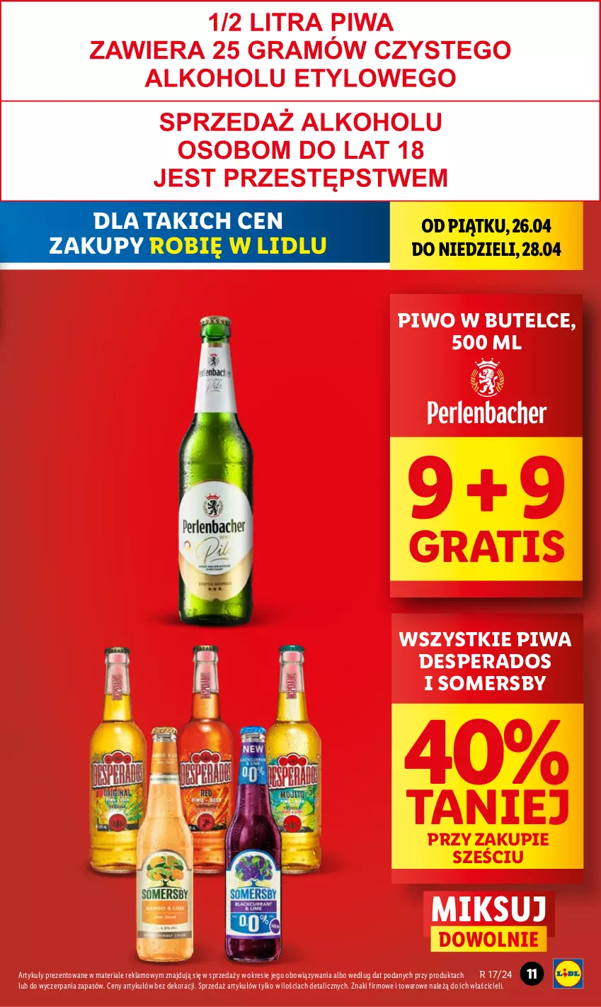 Gazetka promocyjna Lidl - GAZETKA - ważna 25.04 do 28.04.2024 - strona 11 - produkty: Desperados, Gra, Piwa, Piwo, Somersby