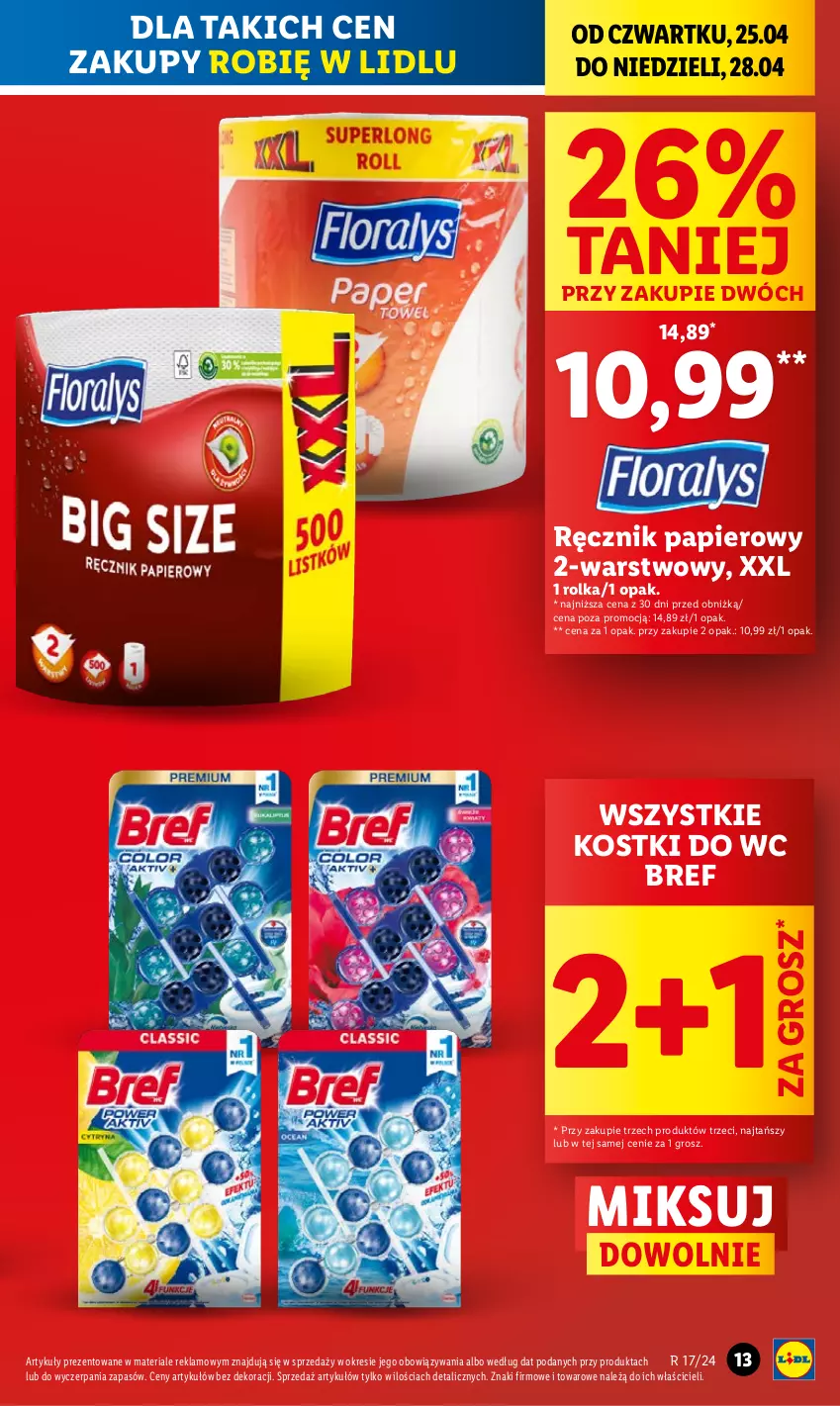 Gazetka promocyjna Lidl - GAZETKA - ważna 25.04 do 28.04.2024 - strona 13 - produkty: Bref, Papier, Ręcznik