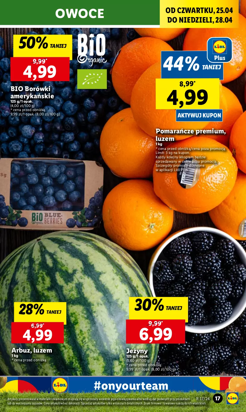 Gazetka promocyjna Lidl - GAZETKA - ważna 25.04 do 28.04.2024 - strona 19 - produkty: Arbuz, Gra, Jeżyny, Olej, Owoce, Pomarańcze