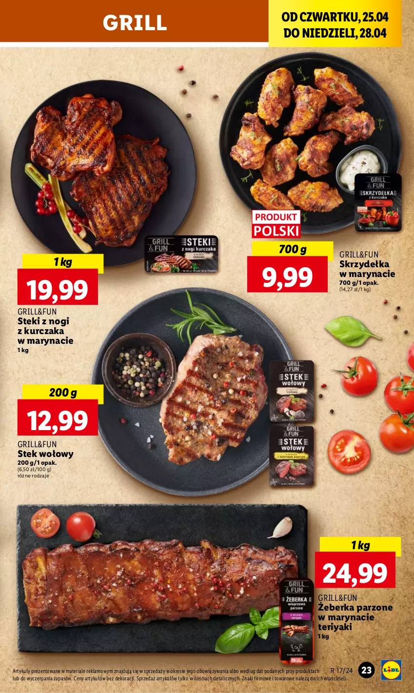 Gazetka promocyjna Lidl - GAZETKA - ważna 25.04 do 28.04.2024 - strona 25 - produkty: Grill, Kurczak, Stek, Stek wołowy