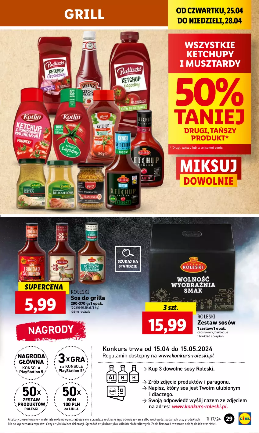 Gazetka promocyjna Lidl - GAZETKA - ważna 25.04 do 28.04.2024 - strona 31 - produkty: Dres, Gra, Grill, Ketchup, Konsola, Mus, PlayStation, PlayStation 5, Sos