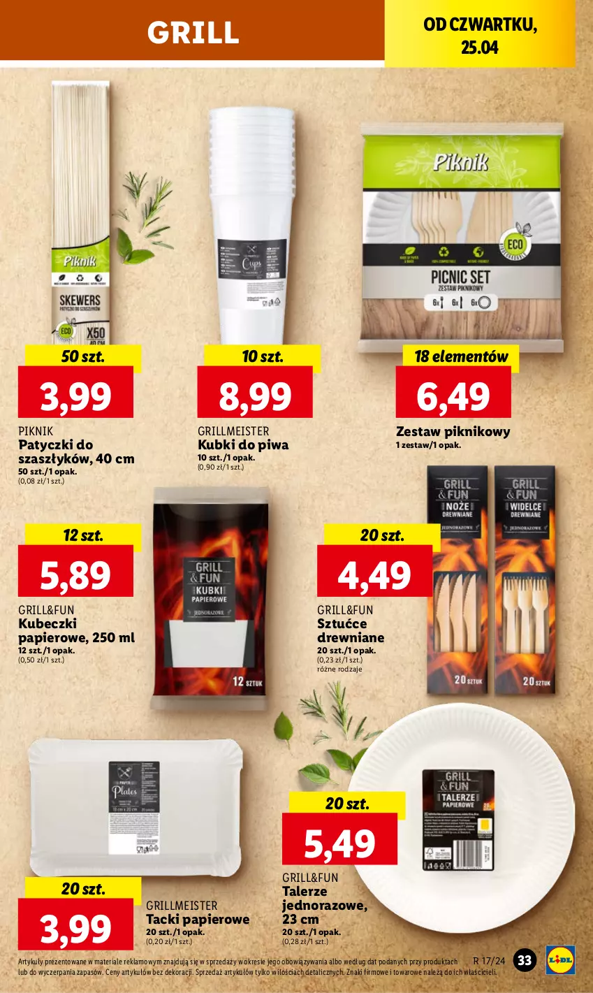 Gazetka promocyjna Lidl - GAZETKA - ważna 25.04 do 28.04.2024 - strona 35 - produkty: Grill, Papier, Piwa, Talerz