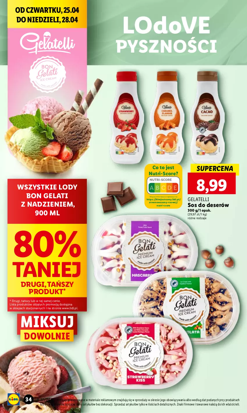 Gazetka promocyjna Lidl - GAZETKA - ważna 25.04 do 28.04.2024 - strona 36 - produkty: Deser, Dove, Lody, Ser, Sos, Wazon