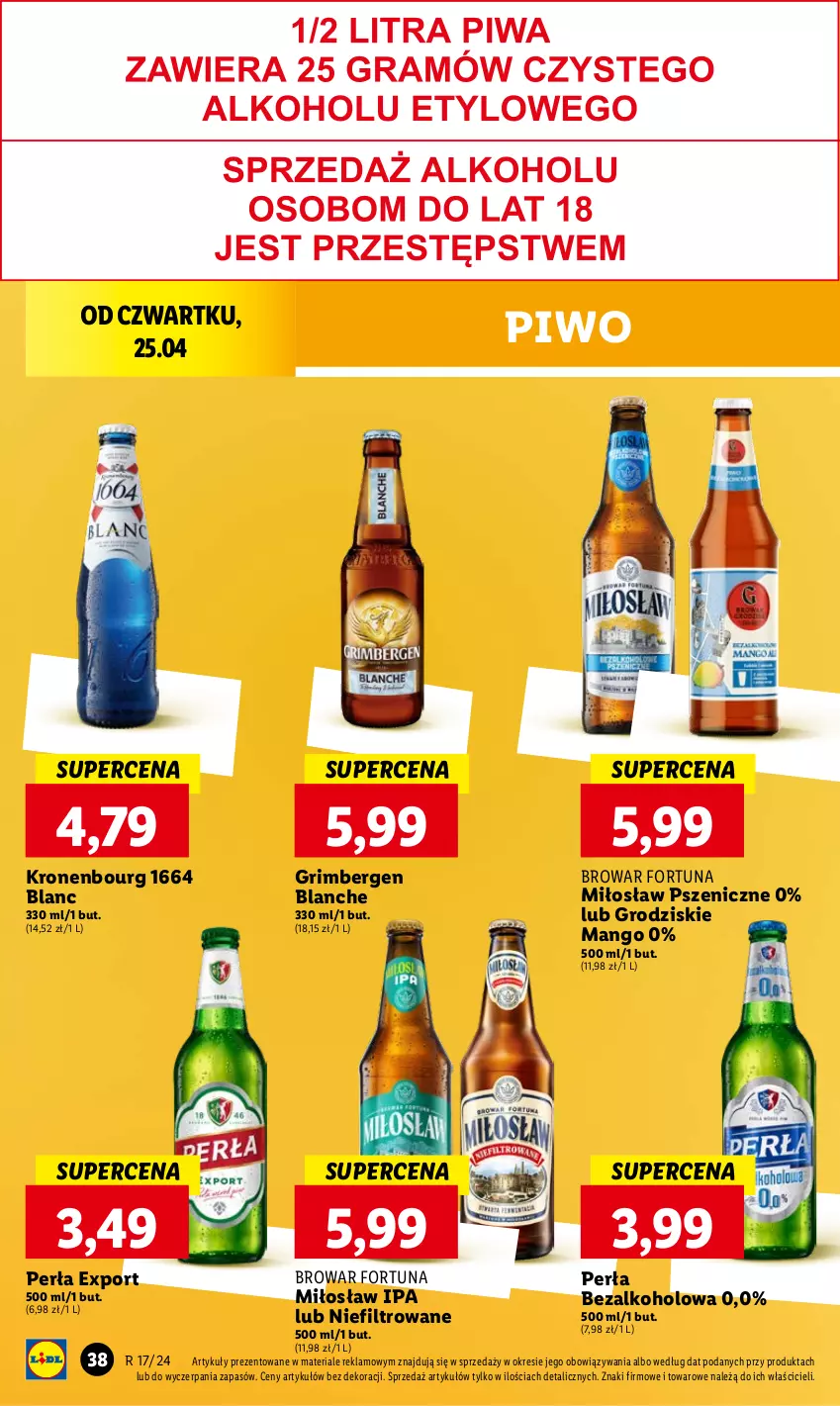 Gazetka promocyjna Lidl - GAZETKA - ważna 25.04 do 28.04.2024 - strona 40 - produkty: Fortuna, Mango, Perła, Piwo, Por