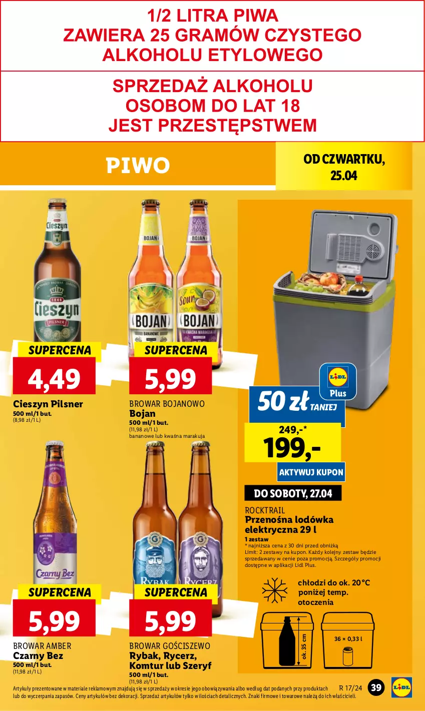 Gazetka promocyjna Lidl - GAZETKA - ważna 25.04 do 28.04.2024 - strona 41 - produkty: Lodówka, Olej, Piwo, Ryba