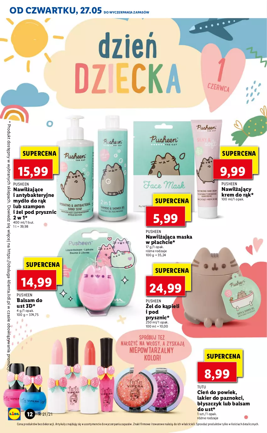 Gazetka promocyjna Lidl - GAZETKA - ważna 27.05 do 29.05.2021 - strona 12 - produkty: Antybakteryjne mydło, Balsam do ust, Cień, Krem do rąk, Lakier, Lakier do paznokci, Maska, Maska w płachcie, Mydło, Szampon