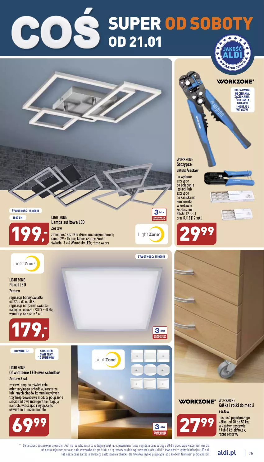 Gazetka promocyjna Aldi - Pełny katalog - ważna 16.01 do 21.01.2023 - strona 25 - produkty: Intel, Lampa, Lampa sufitowa, Rama, Rolki, Rum, Szczypce