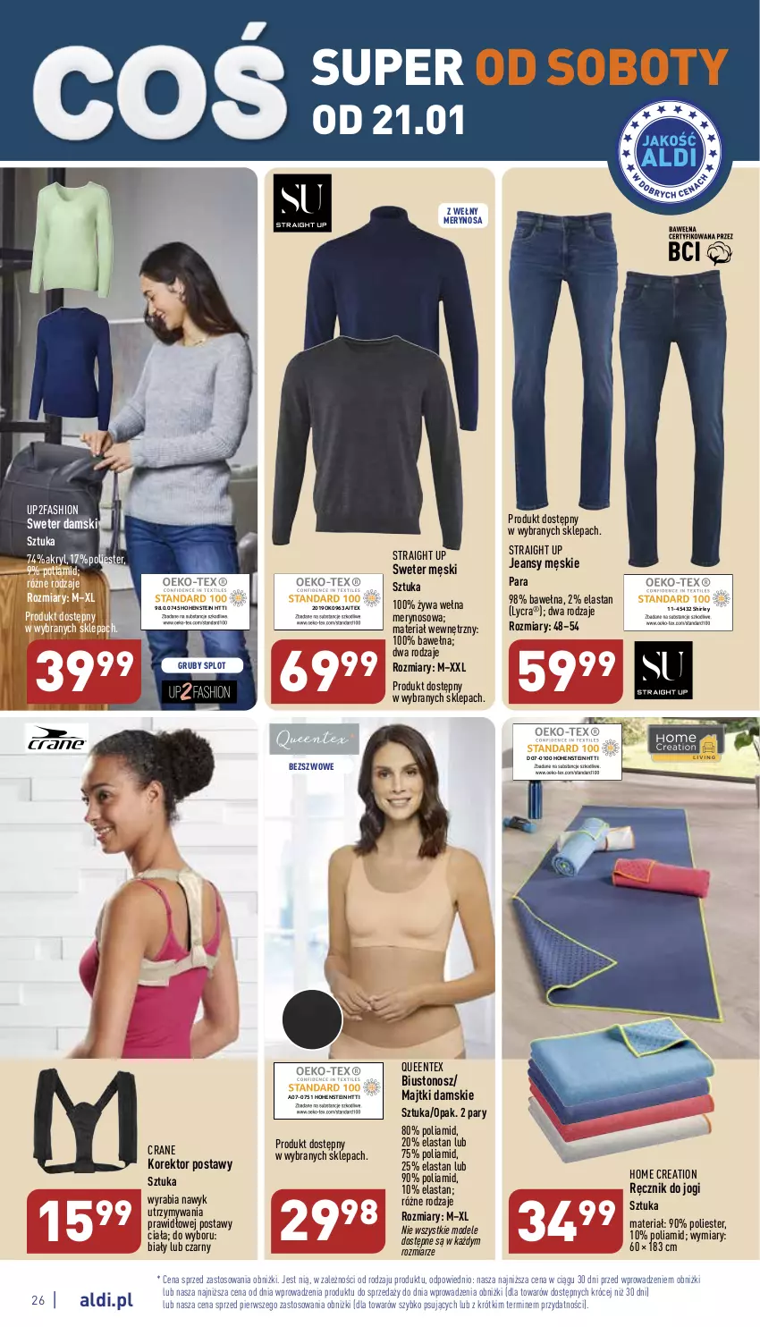 Gazetka promocyjna Aldi - Pełny katalog - ważna 16.01 do 21.01.2023 - strona 26 - produkty: Biustonosz, Fa, Majtki, Queentex, Ręcznik, Sweter, Wełna