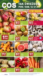 Gazetka promocyjna Aldi - Pełny katalog - Gazetka - ważna od 21.01 do 21.01.2023 - strona 2 - produkty: Piec, Mandarynki, Seler korzeń, Papryka czerwona, Papryka, Czosnek, Kiwi, Szampion, Pomelo, Pieczarki krojone, Gala, Mango, Jabłka, Grejpfrut