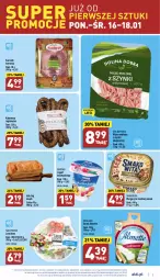 Gazetka promocyjna Aldi - Pełny katalog - Gazetka - ważna od 21.01 do 21.01.2023 - strona 3 - produkty: Mięso mielone z szynki, Mięso mielone, Ser, Smakowita, Hot dog, Hot dog snack, Jogurt, Serek, Margaryna, Hochland, Kabanos, Almette, Mięso