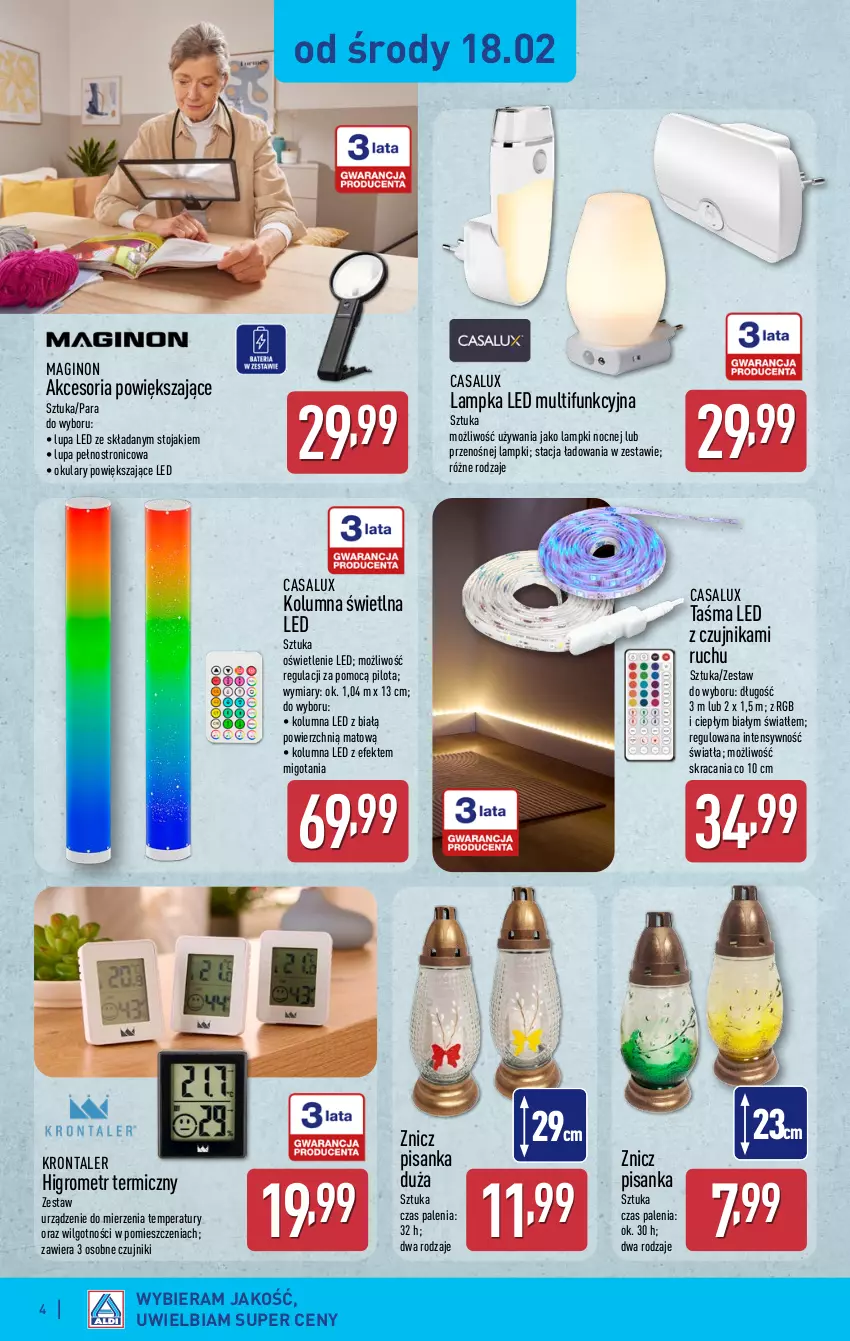 Gazetka promocyjna Aldi - Artykuły przemysłowe i tekstylia - ważna 18.02 do 21.02.2026 - strona 4 - produkty: Gin, LG, Stojak, Znicz