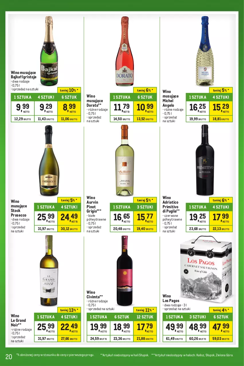 Gazetka promocyjna Makro - Kupujesz więcej płacisz mniej - oferta z alkoholem - ważna 16.04 do 13.05.2024 - strona 20 - produkty: Gra, Mus, Pinot Grigio, Prosecco, Stock, Wino, Wino musujące