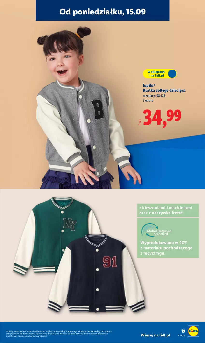 Gazetka promocyjna Lidl - GAZETKA - ważna 15.09 do 20.09.2025 - strona 21 - produkty: Dzieci, Kurtka