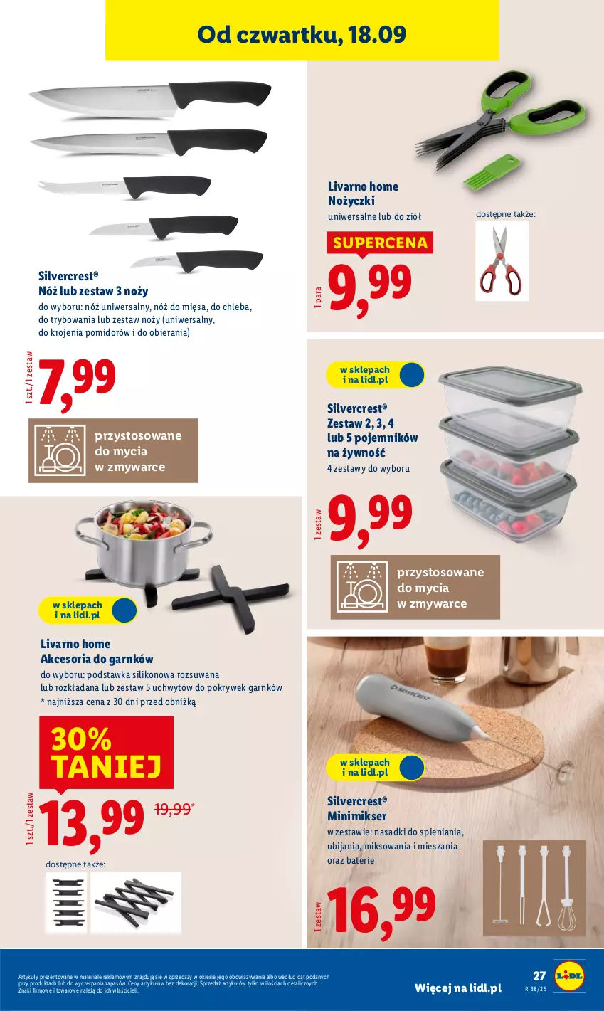 Gazetka promocyjna Lidl - GAZETKA - ważna 15.09 do 20.09.2025 - strona 33 - produkty: Chleb, Ivar, Mikser, Noż, Nóż uniwersalny, Nożyczki, Pojemnik, Ser, Silvercrest