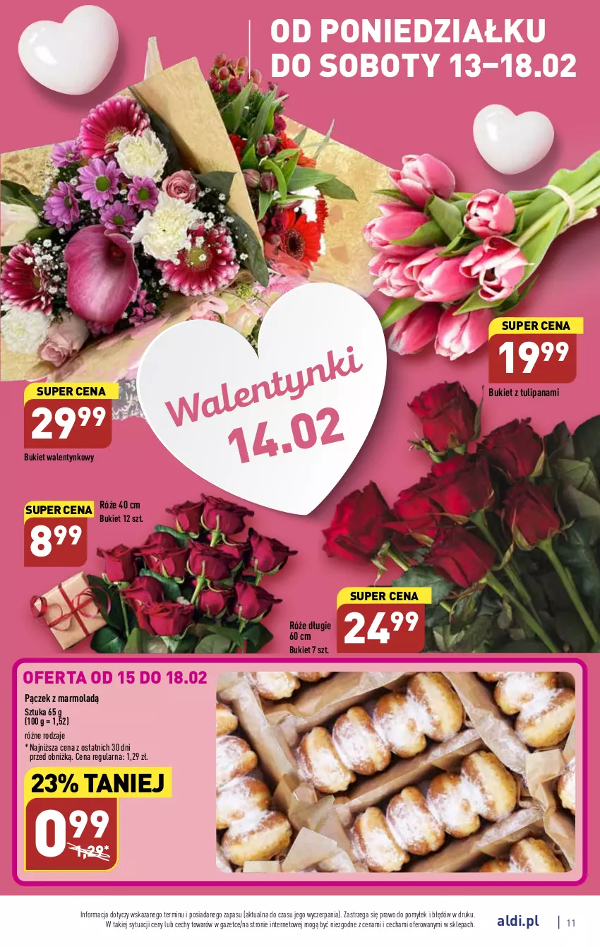 Gazetka promocyjna Aldi - Pełny katalog - ważna 13.02 do 18.02.2023 - strona 11 - produkty: Bukiet, Mola, Pączek, Tulipan