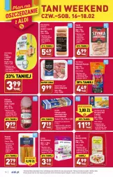 Gazetka promocyjna Aldi - Pełny katalog - Gazetka - ważna od 18.02 do 18.02.2023 - strona 18 - produkty: Makaron, Sos, Ser, Ryż, Gry, Gra, Kiełbasa krakowska, Makaron ryżowy, Balta Mare, Mięsne specjały, Serdelki, Filet z mintaja, Golden Seafood, Szynka, Tarczyński, Tuńczyk, Kabanos, Mintaj, Olej, Kiełbasa, Brzuszki z łososia