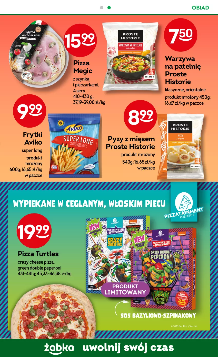 Gazetka promocyjna Żabka - ważna 02.08 do 15.08.2023 - strona 51 - produkty: Bazyl, Frytki, Piec, Pieczarka, Pizza, Ser, Sos, Szpinak, Warzywa