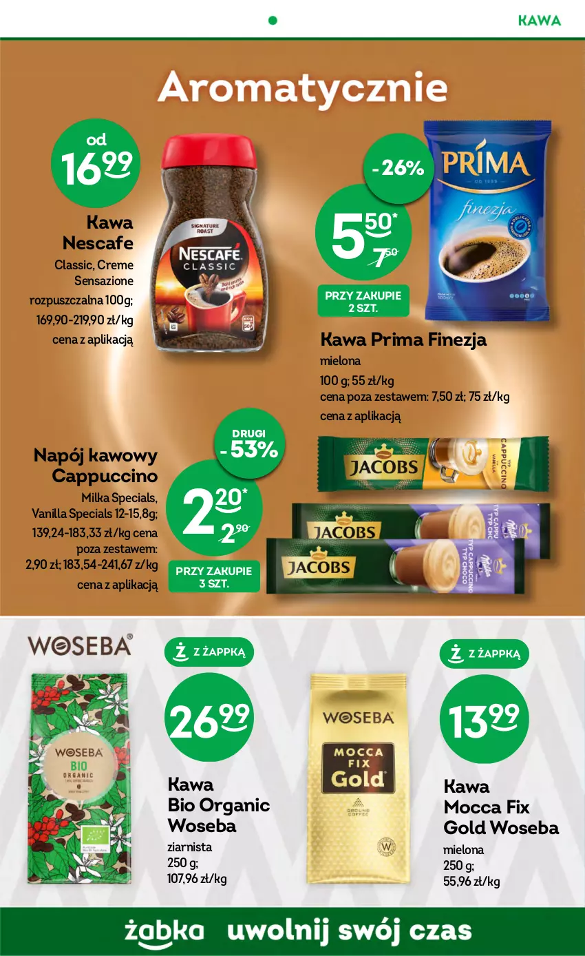 Gazetka promocyjna Żabka - ważna 02.08 do 15.08.2023 - strona 54 - produkty: Cappuccino, Kawa, Milka, Mocca Fix Gold, Napój, Prima, Woseba