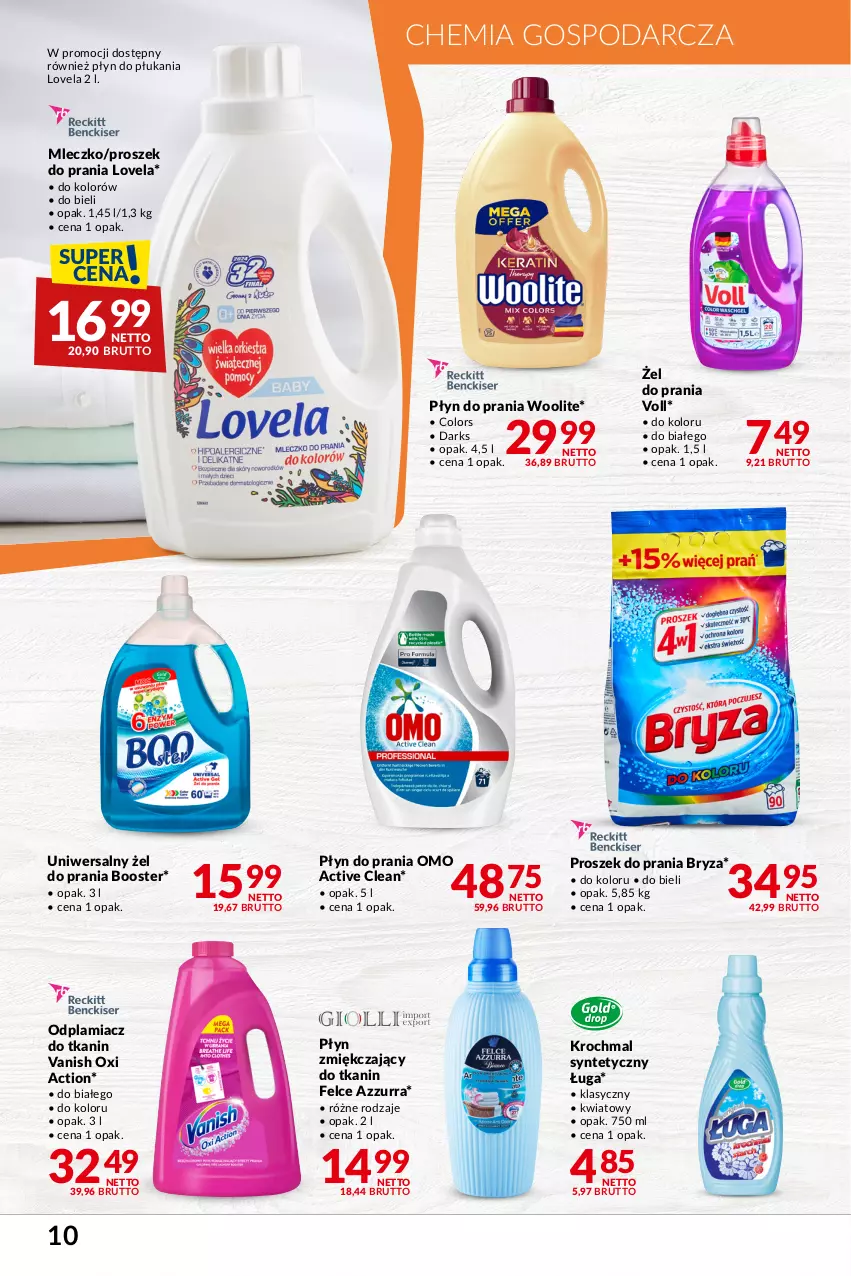 Gazetka promocyjna Makro - Najlepsze oferty - ważna 09.01 do 05.02.2024 - strona 10 - produkty: Booster, Bryza, Lovela, Mleczko, Odplamiacz, Płyn do płukania, Płyn do prania, Proszek do prania, Vanish, Woolite