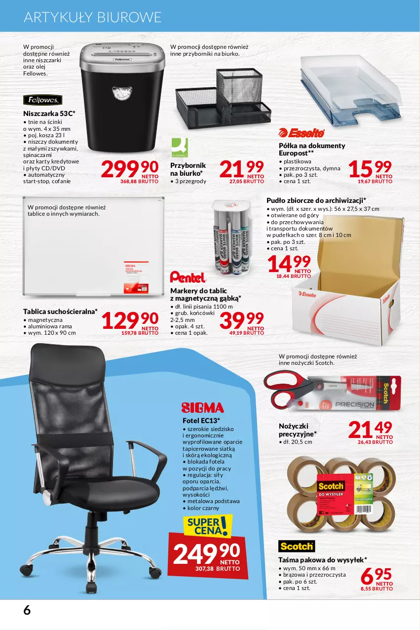 Gazetka promocyjna Makro - Najlepsze oferty - ważna 09.01 do 05.02.2024 - strona 6 - produkty: Biurko, Biuro, Fa, Fotel, Kosz, Marker, Niszczarka, Noż, Nożyczki, Olej, Półka, Por, Rama, Siedzisko, Sok, Sport, Tablica suchościeralna, Taśma pakowa, Top, Tran