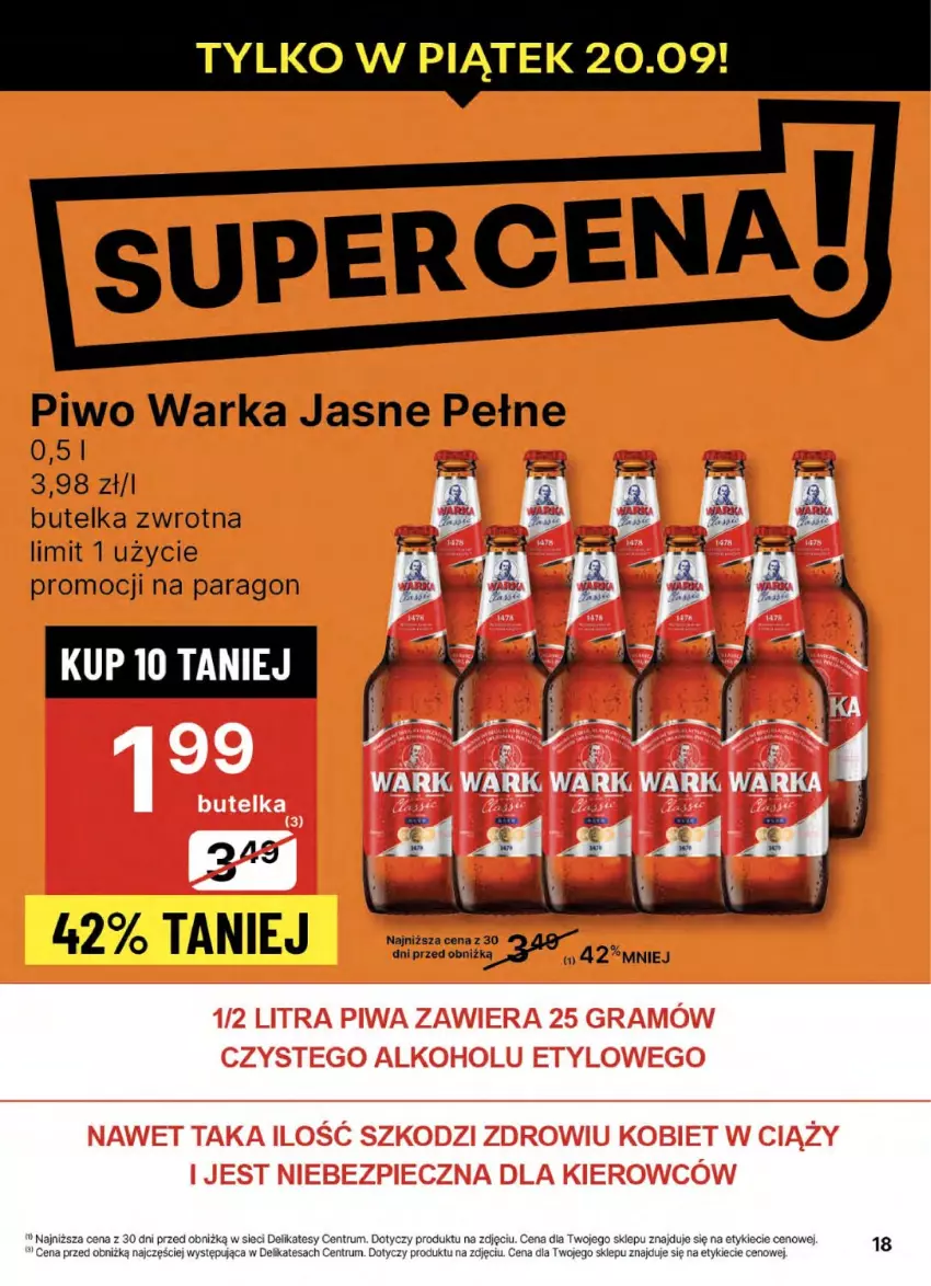 Gazetka promocyjna Delikatesy Centrum - NOWA GAZETKA Delikatesy Centrum od 19 września! 19-25.09.2024 - ważna 19.09 do 25.09.2024 - strona 18 - produkty: Piwo, Rum, Warka