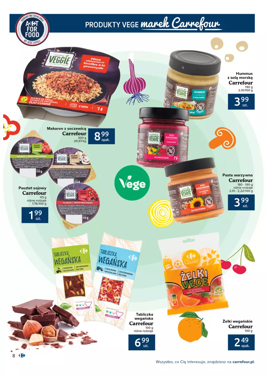 Gazetka promocyjna Carrefour - Gazetka Możemy jeść mądrze - ważna 11.01 do 23.01.2022 - strona 8 - produkty: Hummus, Makaron, Mus, Pasta warzywna, Pasztet