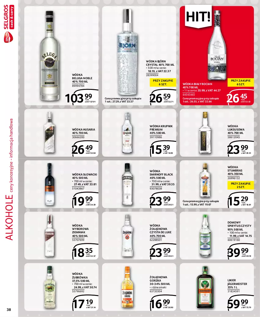 Gazetka promocyjna Selgros - Extra Oferta - ważna 01.12 do 31.12.2021 - strona 38 - produkty: Alkohole, Biały Bocian, Krupnik, Lack, Likier, Wódka, Wyborowa